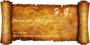 Heiszer Géza névjegykártya