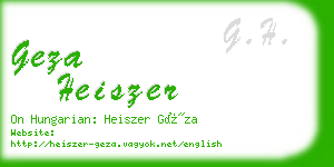 geza heiszer business card